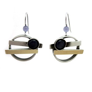 Two-tone Christophe Poly Earrings with Purple Catsite